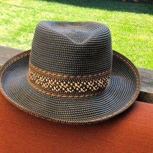 ERIC JAVITS Squishee Classic Fedora Sun Hat Denim Blue UPF 50